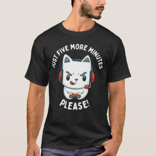 Camiseta Apenas Mais Cinco Minutos de Video Game Por Favor
