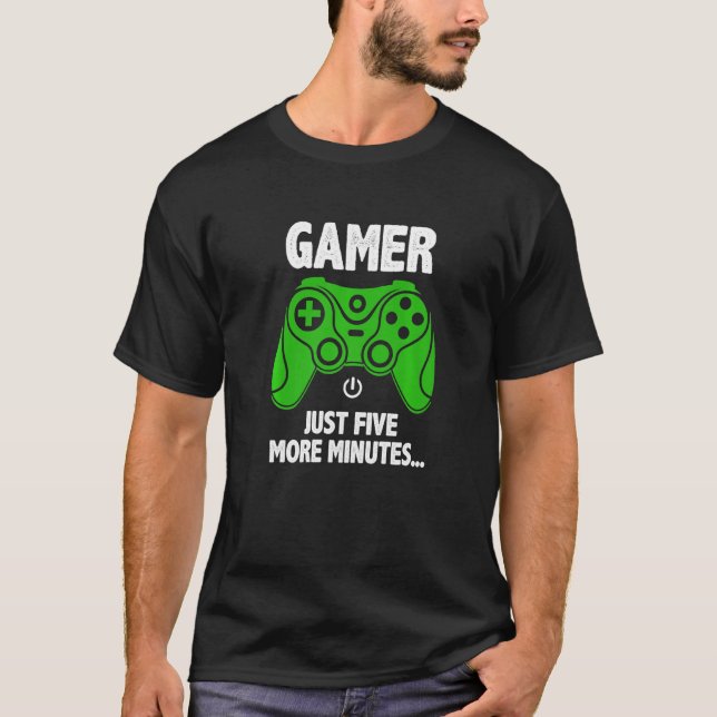 Camiseta Apenas Mais Cinco Minutos Videos games Controlador (Frente)