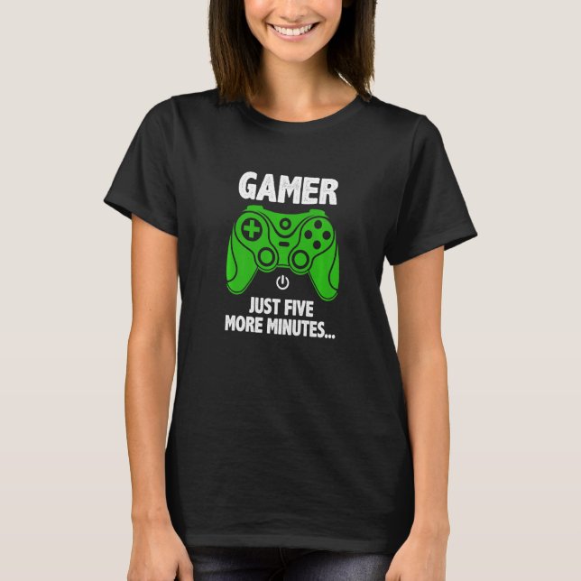 Camiseta Apenas Mais Cinco Minutos Videos games Controlador (Frente)