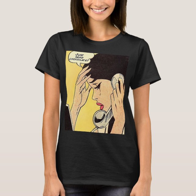 Camiseta Apenas mande a arte em quadrinhos de Chocolate Vin (Frente)