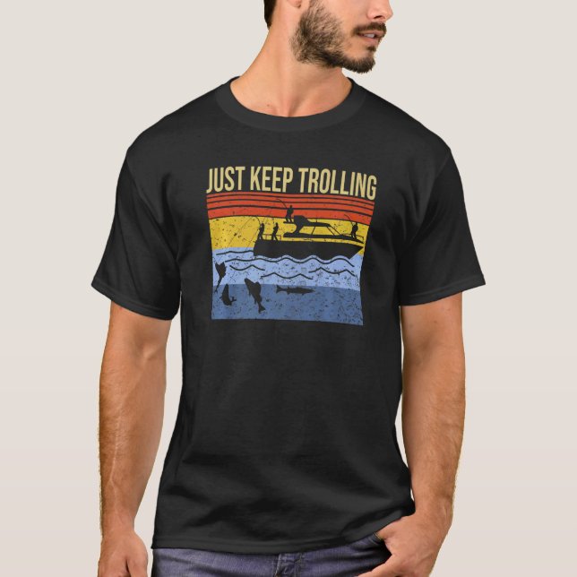 Camiseta apenas mantenha o barco de pesca de pesca pescador (Frente)