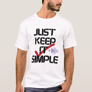 Camiseta Apenas Mantenha Simples Branco dos Homens Minima