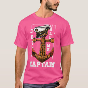 Camiseta Apenas Me Chame de Capitão Âncora Oceano Marinheir