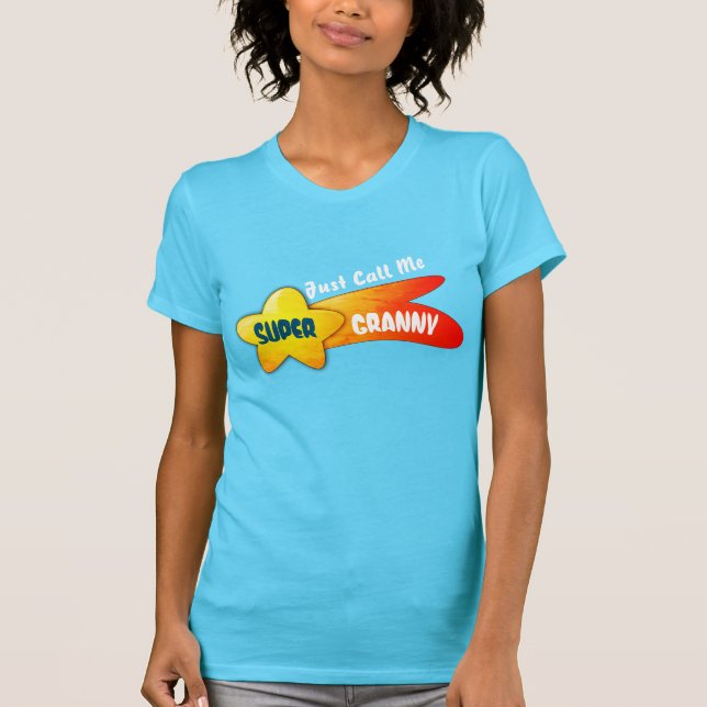 Camiseta "Apenas me chame de Super Vovó" e disparando em St (Frente)