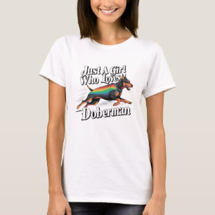 Camiseta Apenas Menina Que Ama Doberman