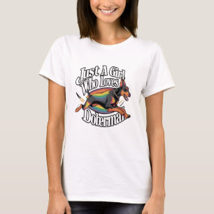 Camiseta Apenas Menina Que Ama Doberman