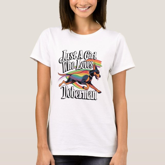 Camiseta Apenas Menina Que Ama Doberman (Frente)