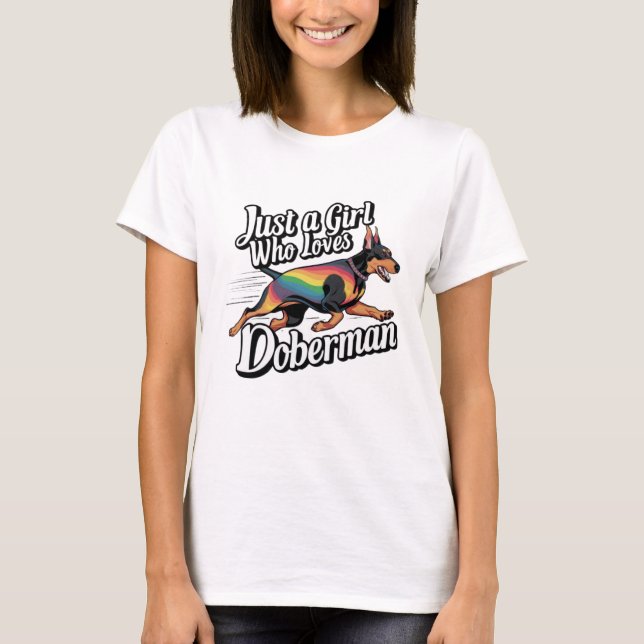 Camiseta Apenas Menina Que Ama Doberman (Frente)