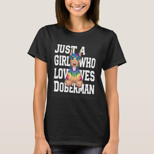 Camiseta Apenas Menina Que Ama Doberman (Frente)