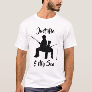 Camiseta Apenas mim e minha pesca do filho