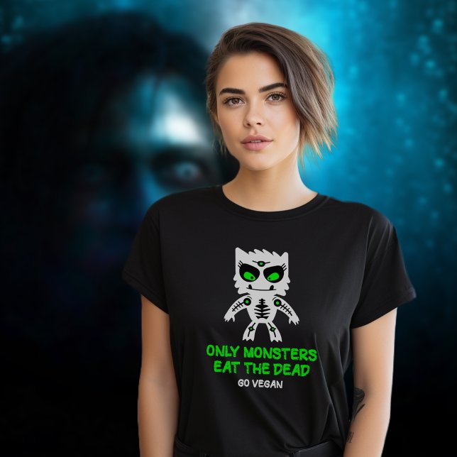Camiseta Apenas Monstros Comem O Ativismo Vegano Verde Do M (Criador carregado)