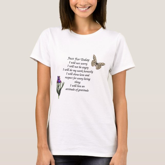 Camiseta Apenas Para Hoje Flor De Borboleta Inspiradora (Frente)