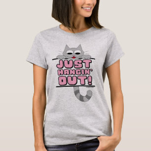 Camiseta APENAS PASSANDO O TEMPO! Gato Fofo Rosa