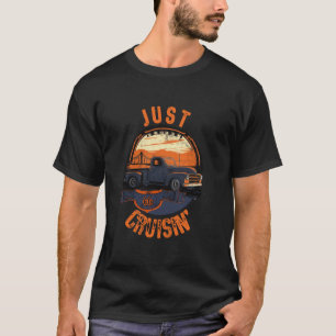 Camiseta Apenas passeando2019 Caminhão Antigo Clássico Pôr 