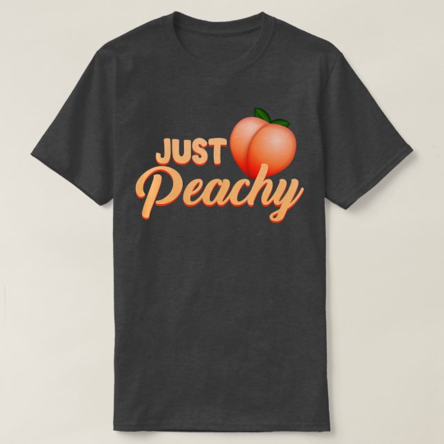 Camiseta Apenas Peachy Retro 70s Georgia Summer Fruta Hippi (Frente do Design)