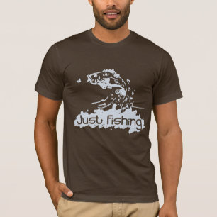 Camiseta Apenas pescando os homens marrons/t-shirt azul