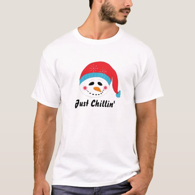 Camiseta Apenas Relaxando Boneco de Neve (Frente)