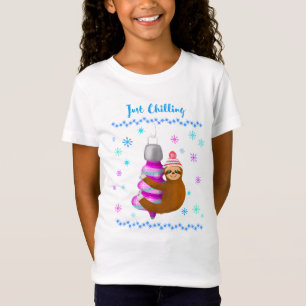 Camiseta Apenas Relaxando Ornamento de Preguiça Fofa Pendur