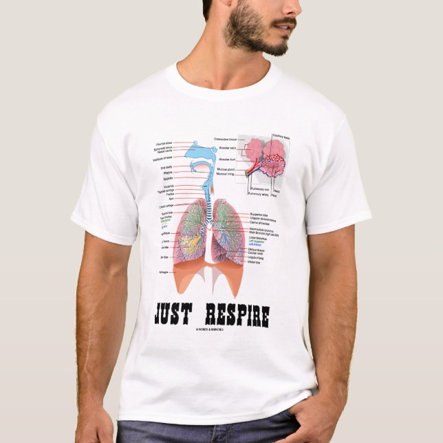 Camiseta Apenas Respire (o sistema respiratório) (Frente)