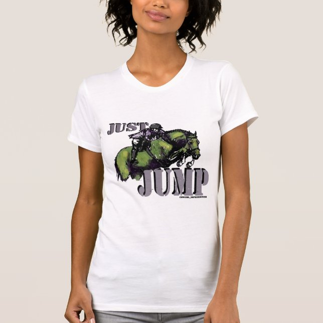 Camiseta Apenas salte o design equestre (Frente)