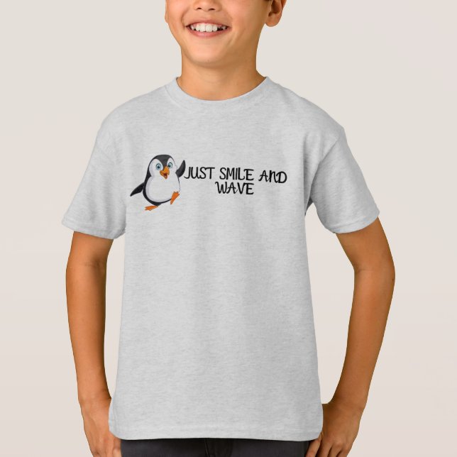 Camiseta Apenas Sorria E Onda Pinguim (Frente)