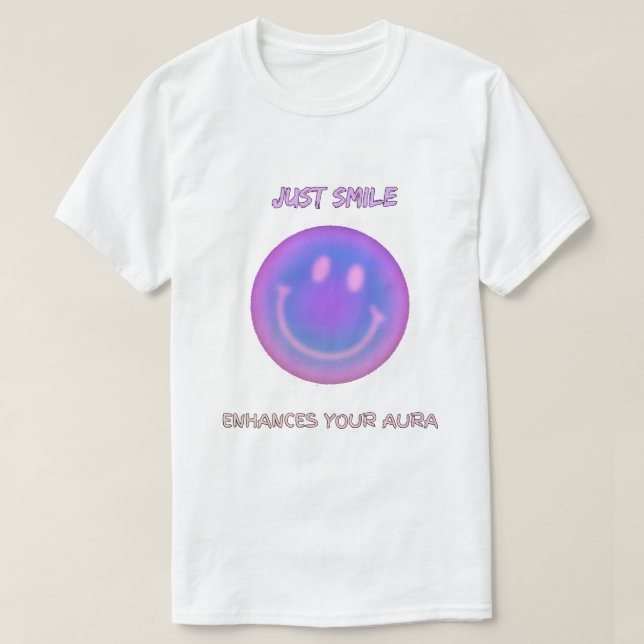 Camiseta Apenas Sorria Melhora Sua Aura (Frente do Design)