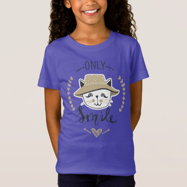Camiseta Apenas Sorriso Gato Fofo (Frente)