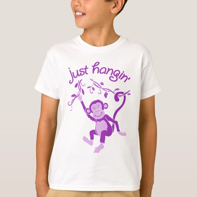 Camiseta Apenas T funky do macaco do hangin (Frente)