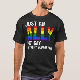 Camiseta Apenas Um Aliado Não Gay, Mas Um Lgbtq Muito Compa