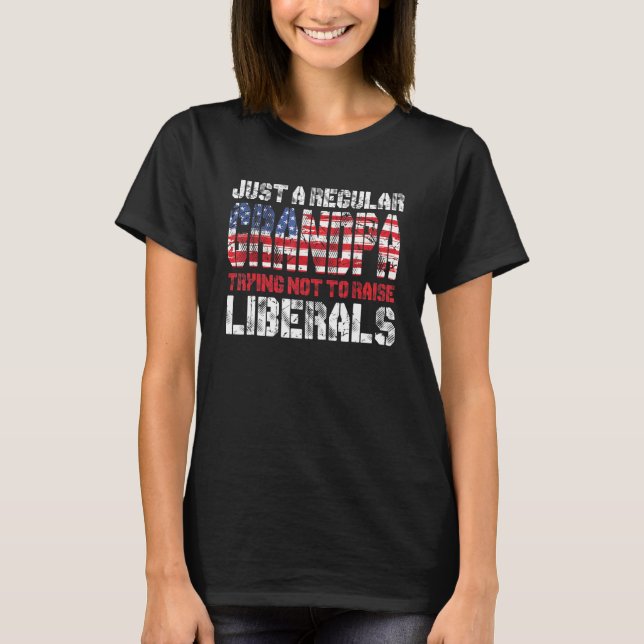Camiseta Apenas Um Avô Regular Tentando Não Levantar Libera (Frente)