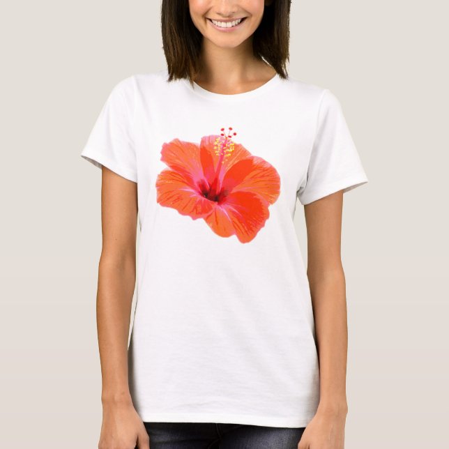 Camiseta Apenas um Blossom Hibiscus + seu texto e suas idei (Frente)