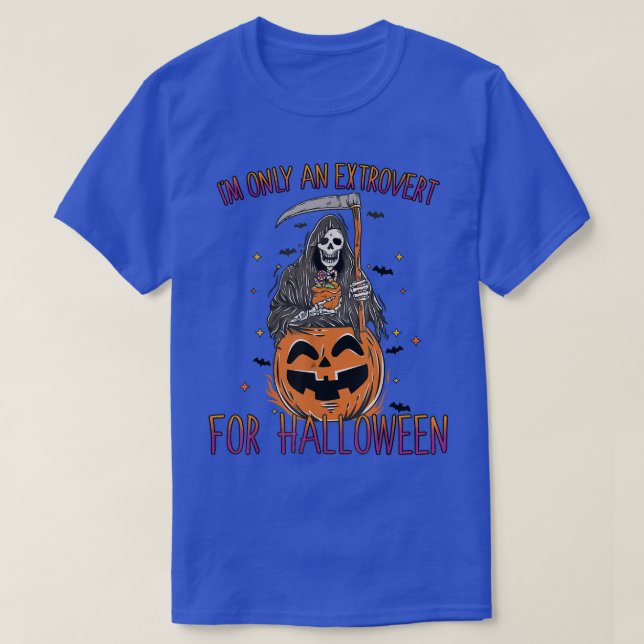 Camiseta Apenas Um Etrovert Na Pumpkin De Receptor De Hallo (Frente do Design)