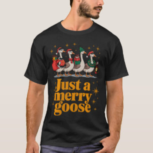 Camiseta Apenas Um Ganso Alegre Natal Engraçado Premium Tri