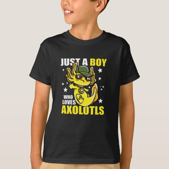 Camiseta Apenas um garoto que ama axolóls Cute Funny Kawaii (Frente)