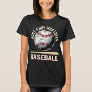 Camiseta Apenas um garoto que ama beisebol fã engraçado de