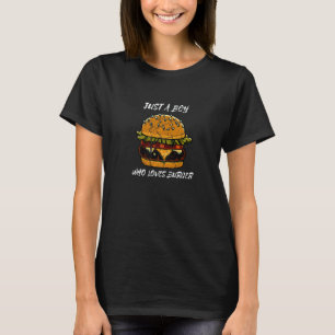 Camiseta Apenas um garoto que ama Burger Cheeseburger Hambu