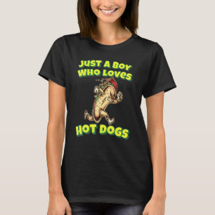 Camiseta Apenas um garoto que ama cachorros quentes