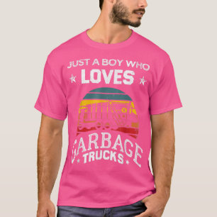 Camiseta apenas um garoto que ama caminhões de lixo