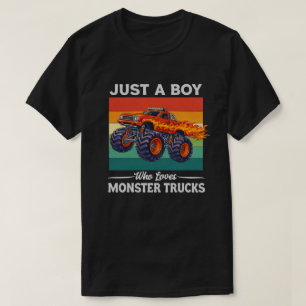 Camiseta Apenas um garoto que ama caminhões monstro
