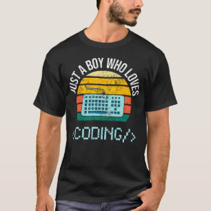 Camiseta Apenas um garoto que ama codificação de computador