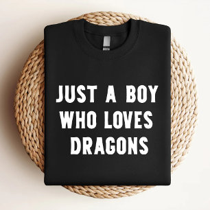 Camiseta Apenas um garoto que ama dragões, divertido presen