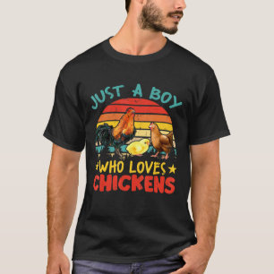 Camiseta Apenas um garoto que ama frango Fazendeiro de fran