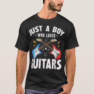 Camiseta Apenas um garoto que ama guitarras Guitarra cool G