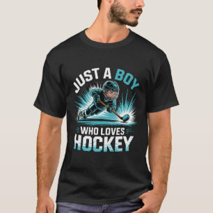 Camiseta Apenas um garoto que ama hóquei _2