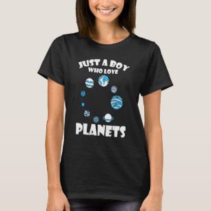 Camiseta Apenas um garoto que ama planetas e o sistema sola