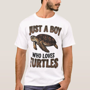 Camiseta Apenas um garoto que ama tartarugas Design retrô d