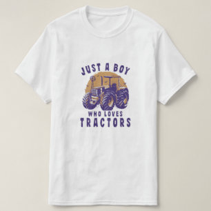 Camiseta Apenas um garoto que ama tratores caminhões agríco