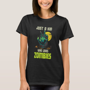 Camiseta Apenas um garoto que ama zumbi - Garoto engraçado