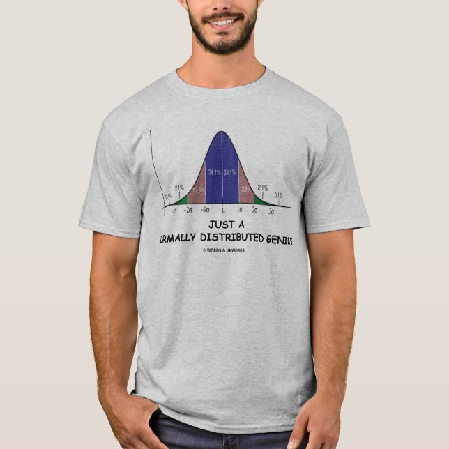 Camiseta Apenas um gênio normalmente distribuído (humor est (Frente)