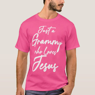 Camiseta Apenas Um Grammy Que Ama Jesus Christian Faith Gra